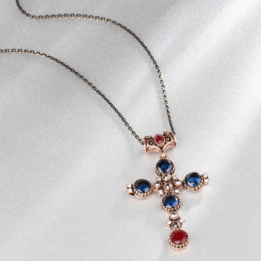 Винтажное религиозное ювелирное изделие большой золотой крест подвеска