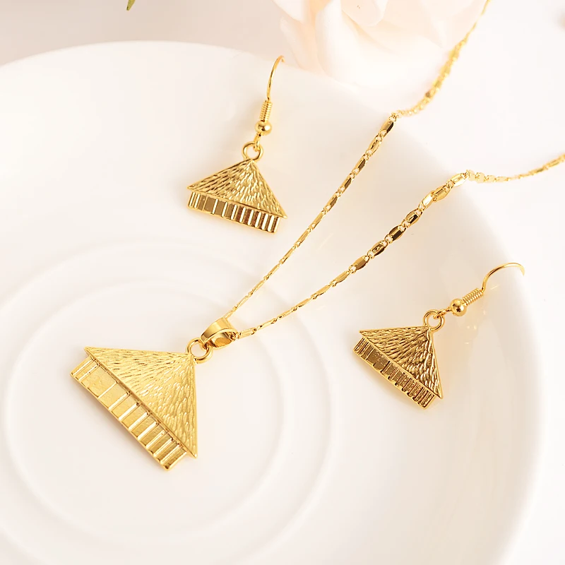 

handmade BAG P house endan Necklaces Earrings Gold Color PNG Jewellery Set Papua New Guinea Wedding party women girls gifts