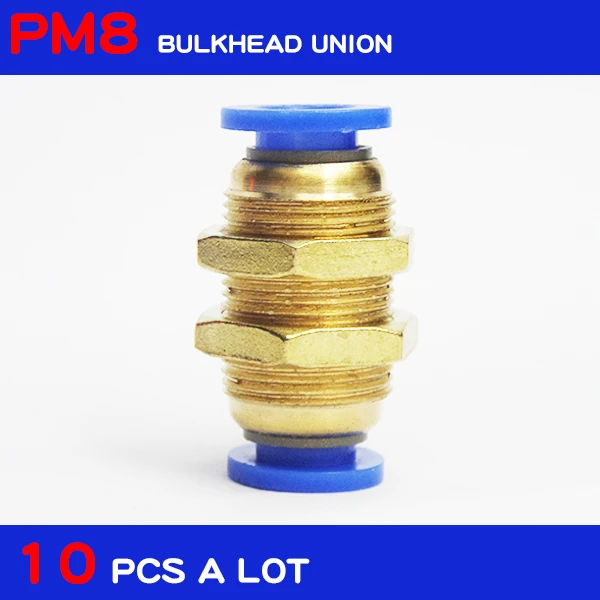 

High quality PM8 10Pcs 8mm Quick Joint Connecting Pneumatic Air Tubing Fittings
