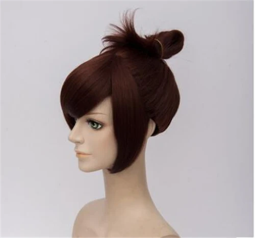 Аниме АЙ Мэй Темно Коричневый Синтетический Парик Косплей + Крышка Бесплатная