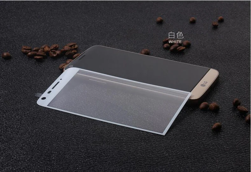 9H 3D закаленное стекло для LG G5 круглый изогнутый край Полное покрытие экрана Защитная пленка для LG G5 защитная пленка+ ткань - Цвет: White
