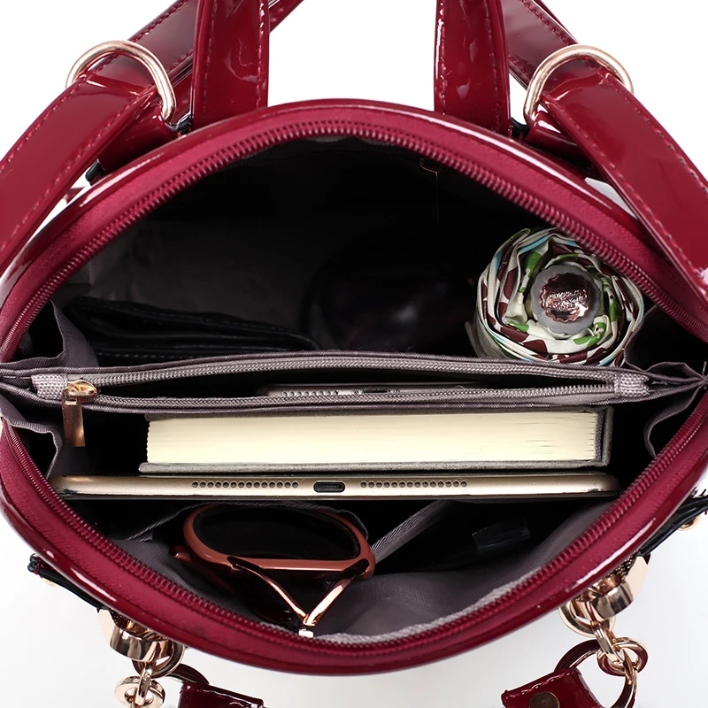 Kvky бренд Модные женские туфли Рюкзаки высокое качество лакированная кожа школы