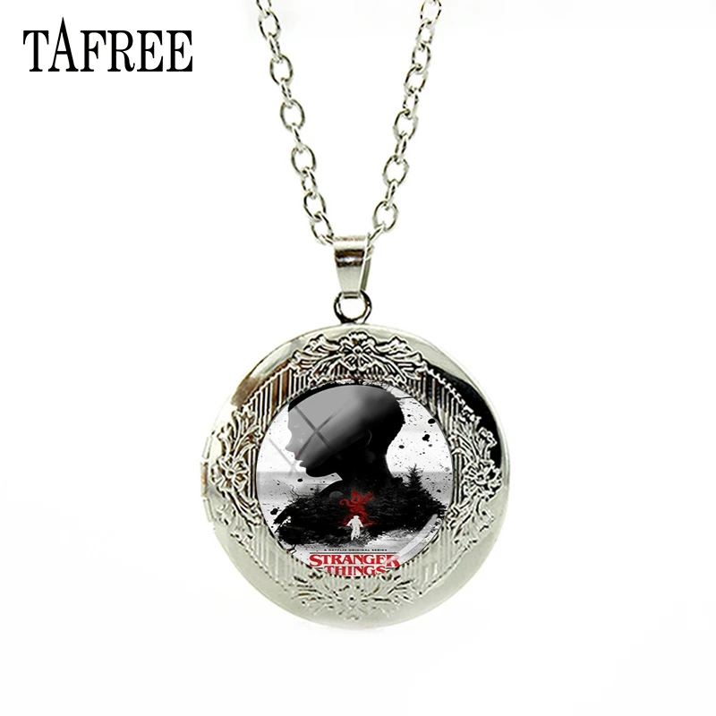 TAFREE Новые горячие странные вещи ожерелье с медальоном Фильм Плакат Украшение стеклянная цепочка модные ювелирные изделия для женщин и мужчин вентиляторы QF149
