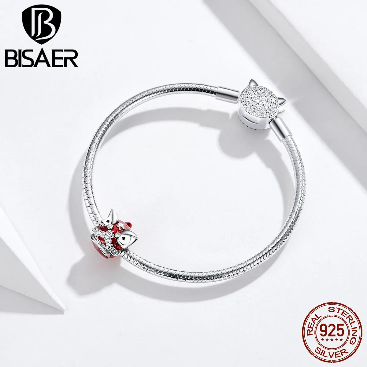 BISAER,, серебряные бусины 925 пробы, танцующий Лев, серебряные амулеты, подходят для женщин, амулеты, браслеты, сделай сам, ювелирные аксессуары EFC086