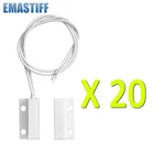 Магнитный переключатель для домашней сигнализации, проводной, с датчиком открытия окон и дверей, нормально замкнутый, для gsmpstn сигнализации, 20 шт.