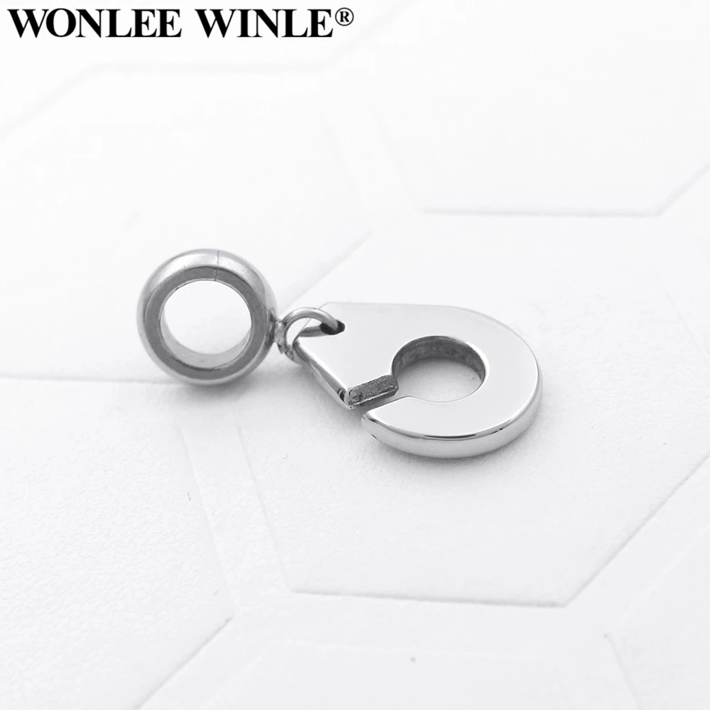 

Wonlee Winle Never Fade 316L Stainless Steel 5mm Hole Handcuffs Charms Pendants For Bracelet Jewelry Making DIY Dangles