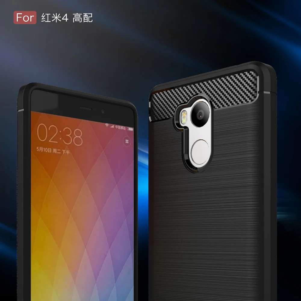 For Xiaomi Redmi 4 Pro Prime Case Cover Back Fundas Silicone Carbon Fiber Brushed TPU Mobile Phone Cases |