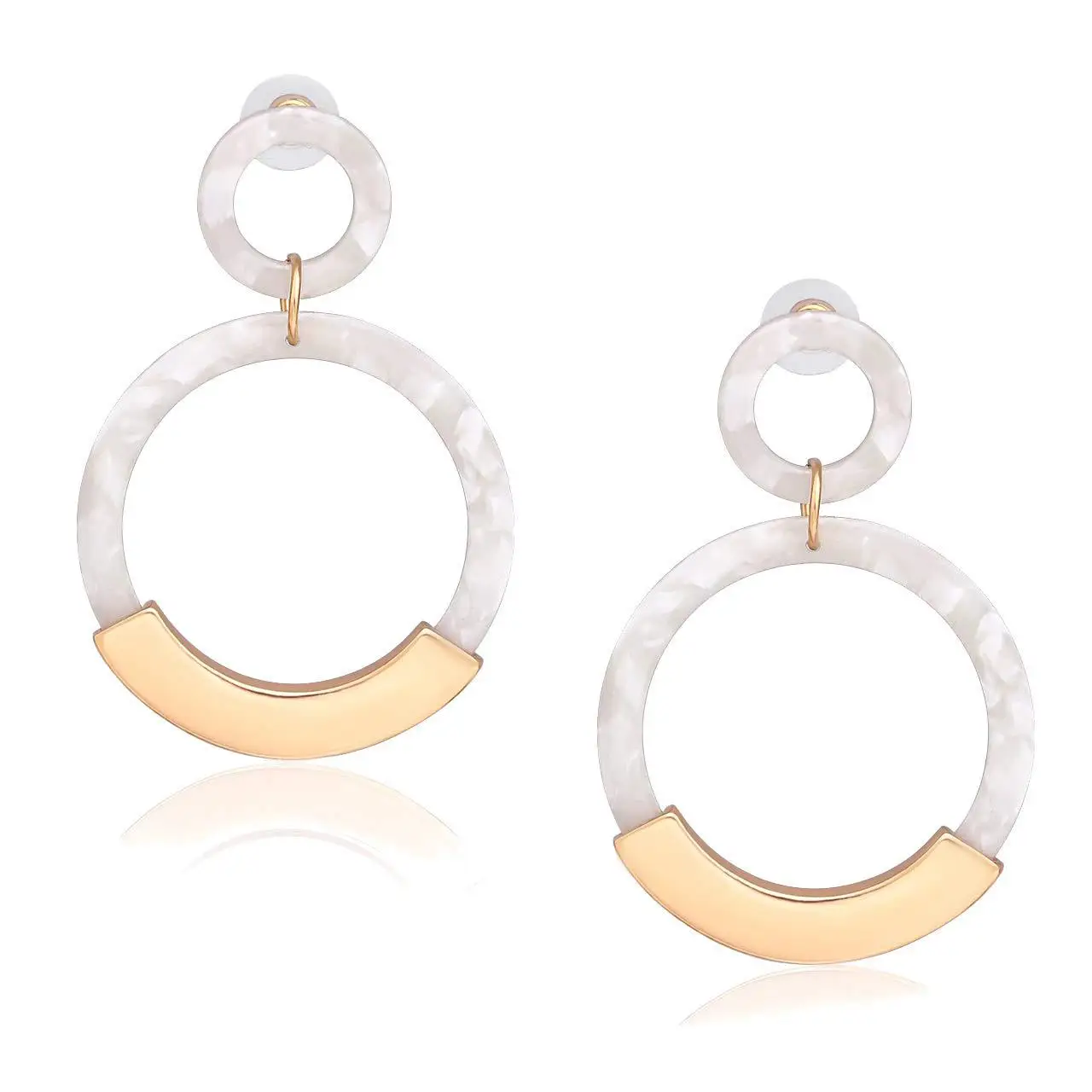 Круглые акриловые ацетатные серьги с металлическими геометрическими круглыми