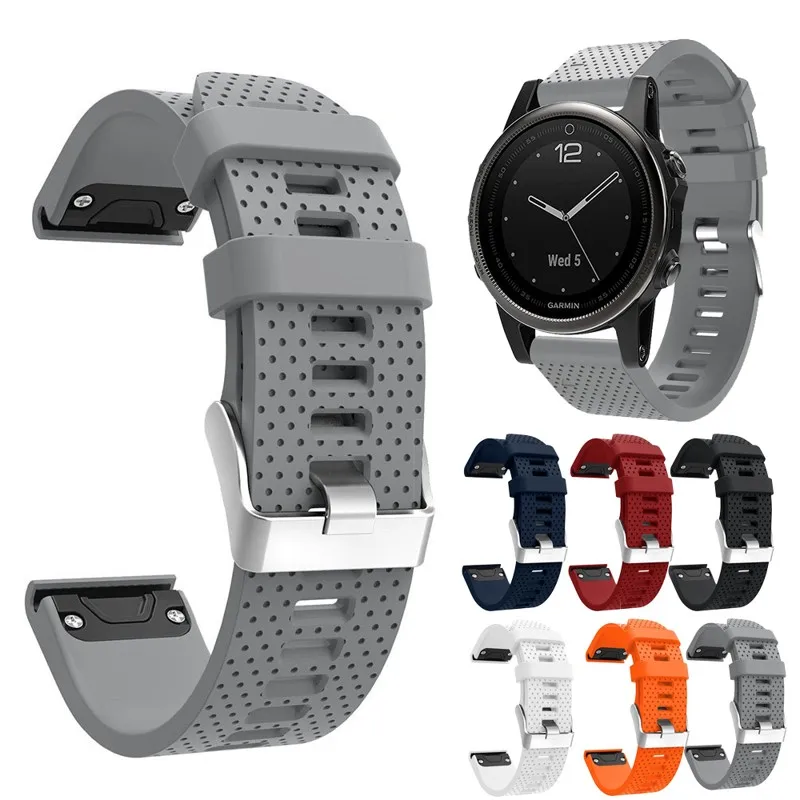 YOOISDE 20mm Easy Release Silicone Quick Fit Soft Smart Watch Sport Band Strap for Garmin Fenix 5S/Fenix 5S Plus | Электроника