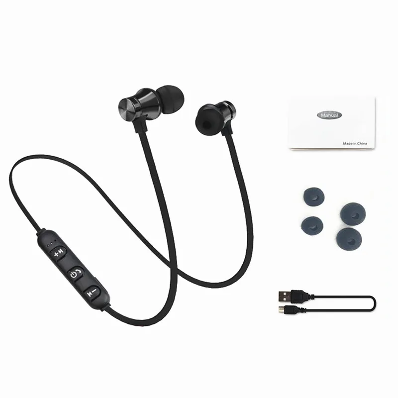 black Магнитные Спортивные Беспроводные наушники, Bluetooth наушники для Xiaomi, мобильного телефона, IPhone, шейный ремешок, Ecouteur, Bluetooth Fone De Ouvido F2C312 - Цвет: black