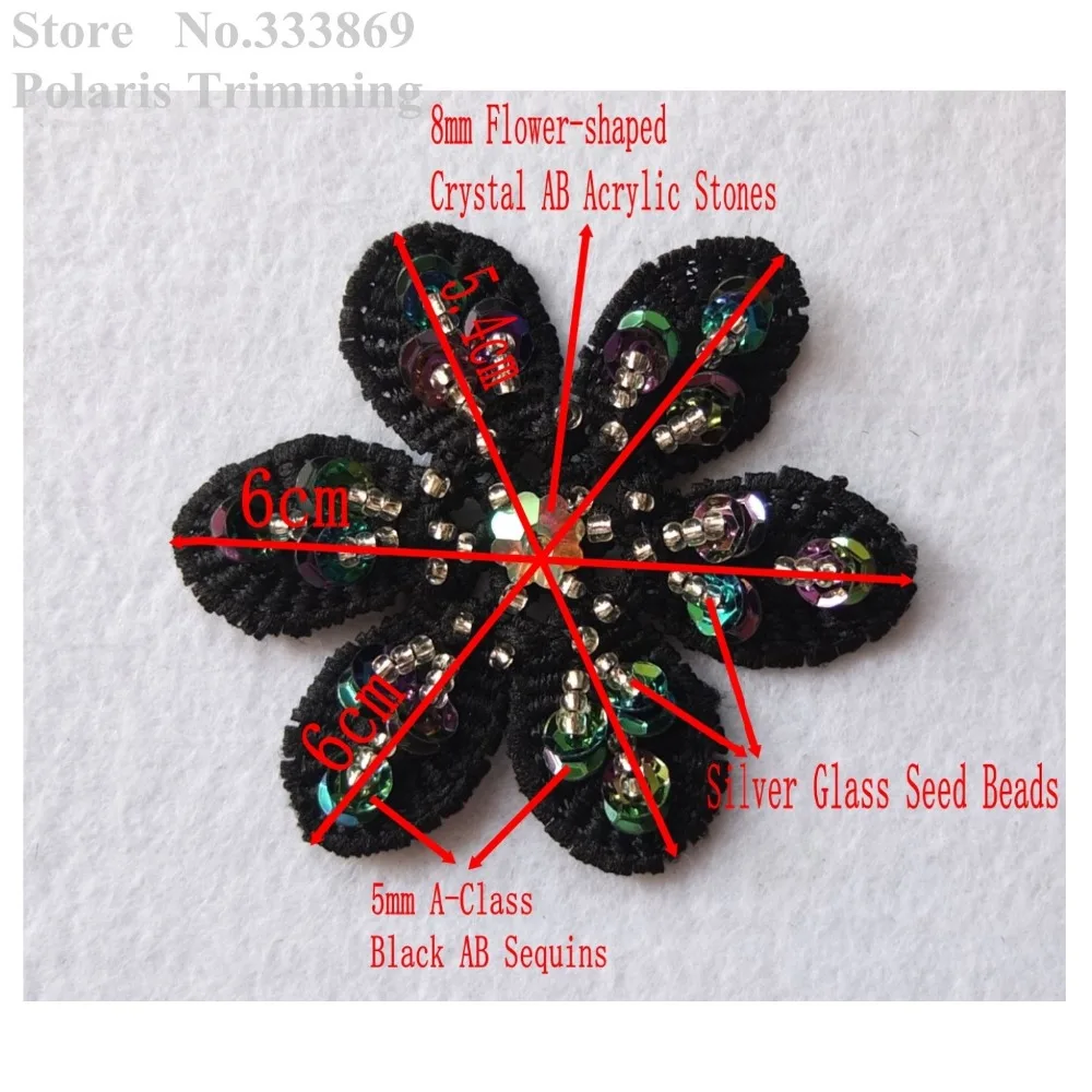 Бесплатная доставка 4 шт./лот новинка 3D черные блестки ручной работы бусины