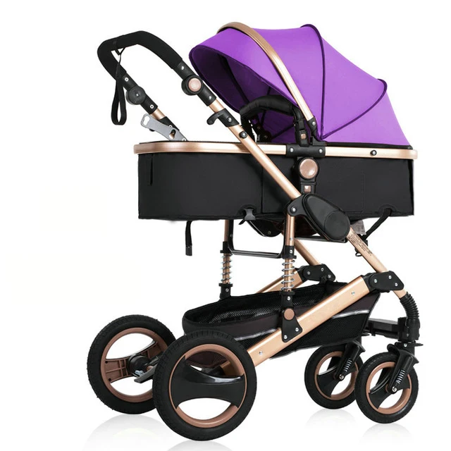 2 in 1 purple Детская коляска 2 в 1 складной светильник четыре сезона многофункциональная 3 в 1 высокая Ландшафтная коляска - Цвет: 2 in 1 purple