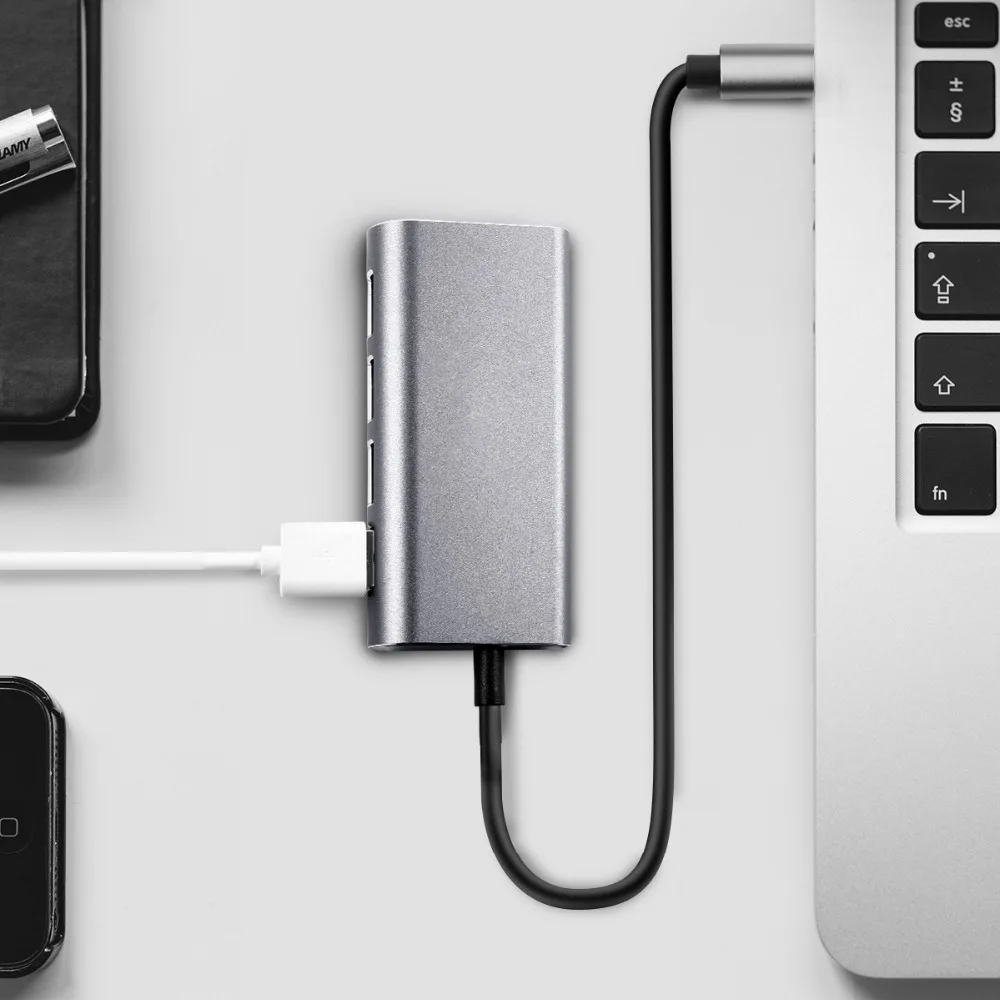 Высокоскоростной USB разветвитель с портом Type C на 4 порта 3 0 PD 5 Гбит/с|USB-хабы| |