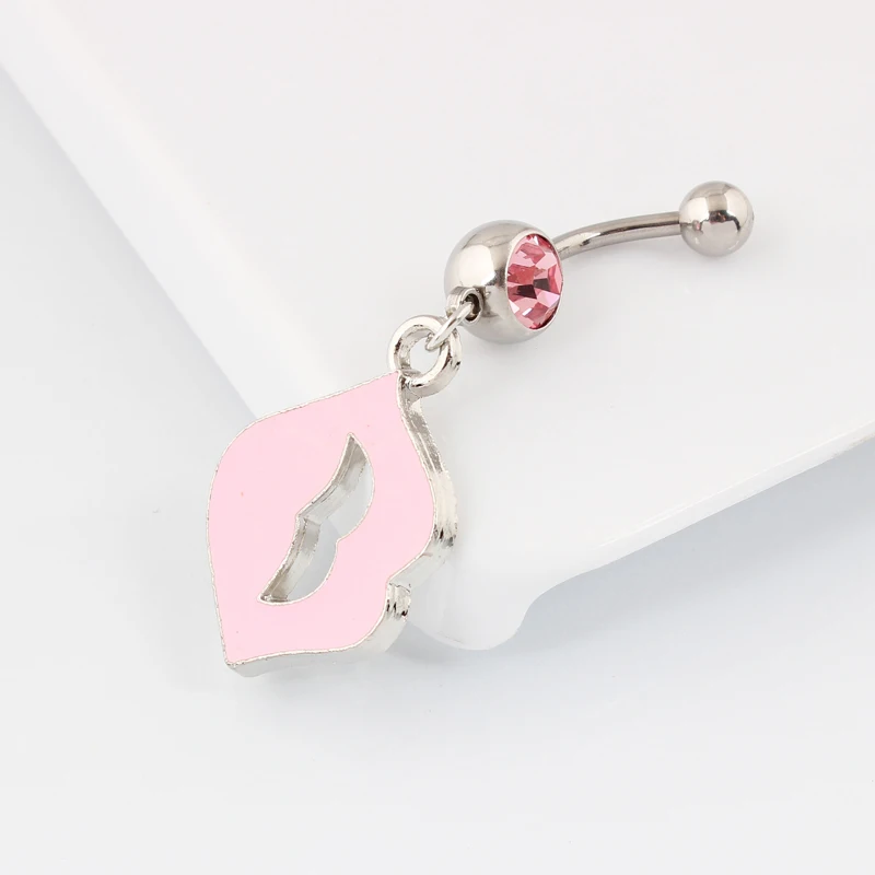 Кольца для пупка висячие кольца губ пирсинг тела ювелирные изделия красного