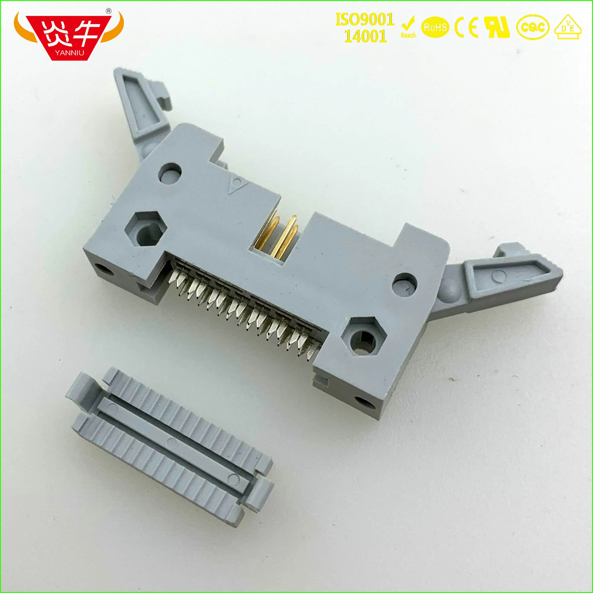 CRIMPING ROW LINE DC2-DIDC14P SOCKET BOX 2.54mm PITCH EJECTOR HEADER CONNECTOR 2*7P 14PIN CONTACT PART OF THE GOLD-PLATED YANNIU |