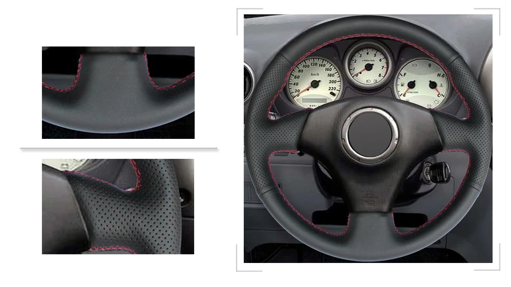 Черный ПУ Искусственная Кожа DIY Ручная прошивка автомобиля рулевое колесо Крышка для Toyota RAV4 1998-2003 селика 1998-2005 Corolla(по ТИХООКЕАНСКОМУ летнему времени США) 2003