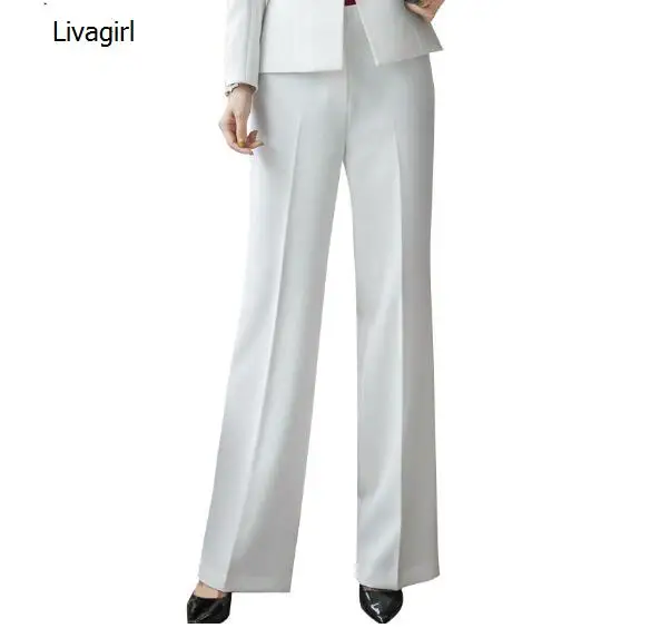 Длинные профессиональные деловые брюки женские с широкими штанинами женская