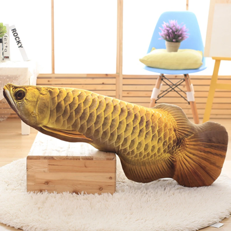1 шт. Золотая плюшевая рыба Arowana Мультяшные плюшевые игрушки мягкие животные
