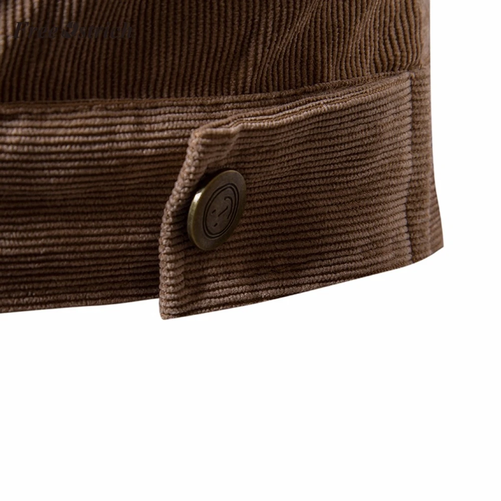 Бесплатная Страусиная мужская куртка с шероховатым вельветовым отложным