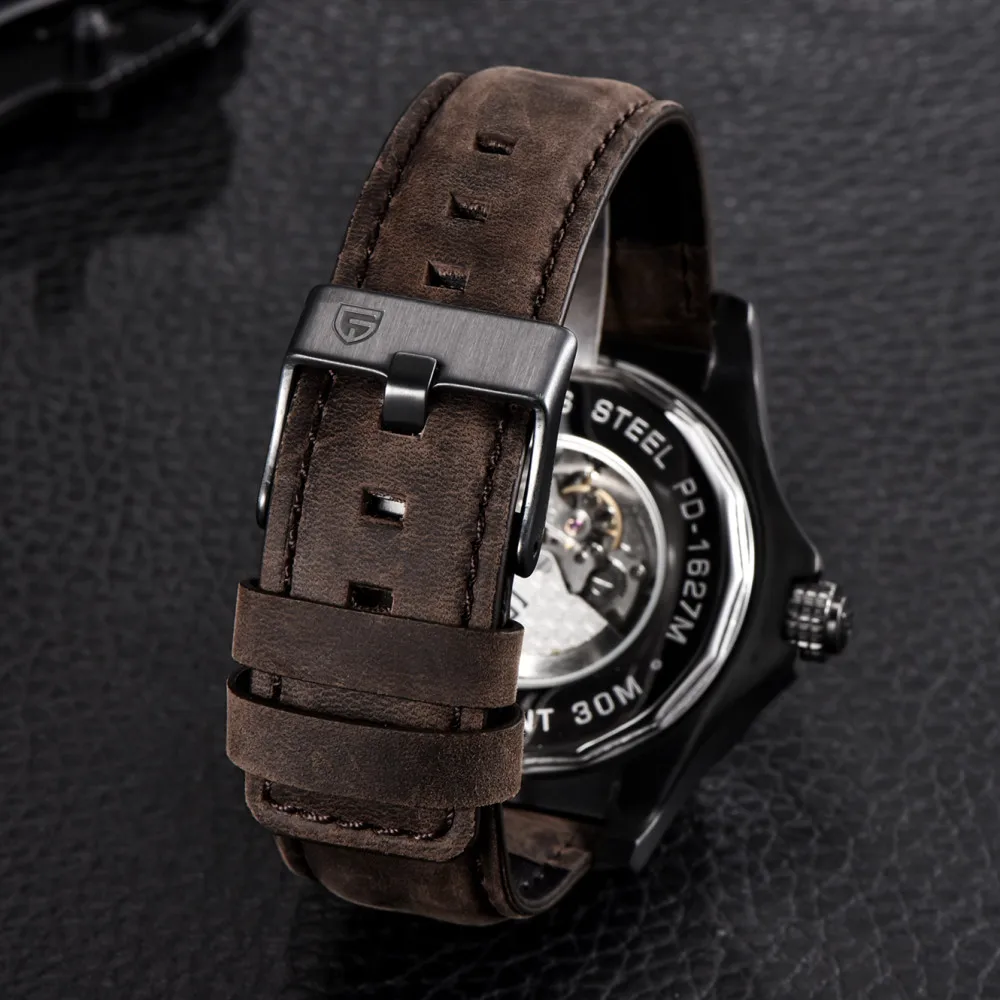PAGANI дизайнерские брендовые механические часы, прецизионные мужские деловые Роскошные Водонепроницаемые кожаные автоматические часы, мужские часы