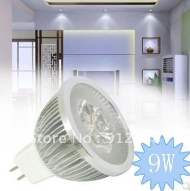 10 шт./лот LED Mr16 9 Вт Затемнения CREE Замена 50 Теплый/холодный белый DC12V светодиодный