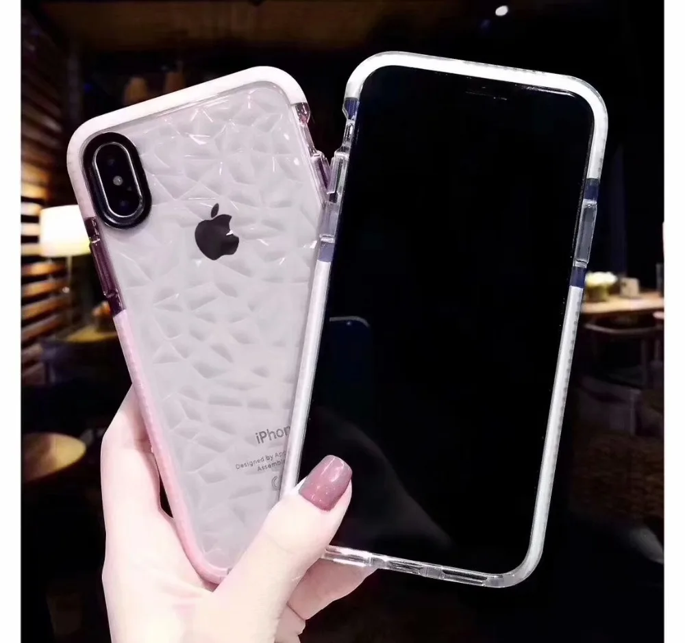 Для IPhone X XS MAX XR 3D два Цвета Алмазный чехол для телефона 7 8 6 6s плюс S8 S9 светлые