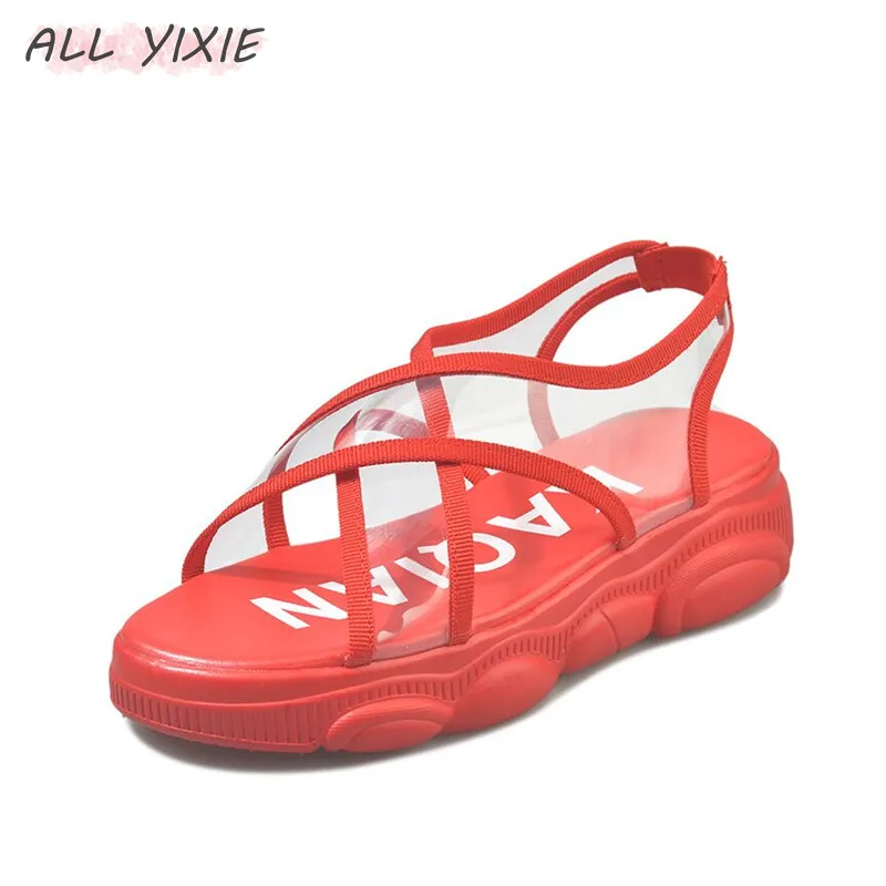 Женские Прозрачные Сандалии ALL YIXIE2019 летние повседневные пляжные сандалии с