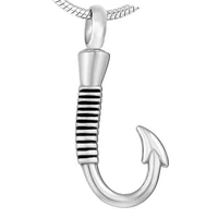 ijd8423 unisex stainless steel classic hook ash jewelry pendant necklace special offer