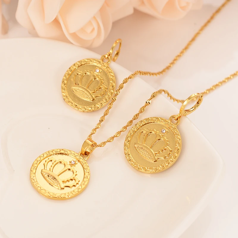 

Bangrui New Christmas gold crown Women Bridal Jewelry Set pendant Earrings African girls Wedding Jewelry gift