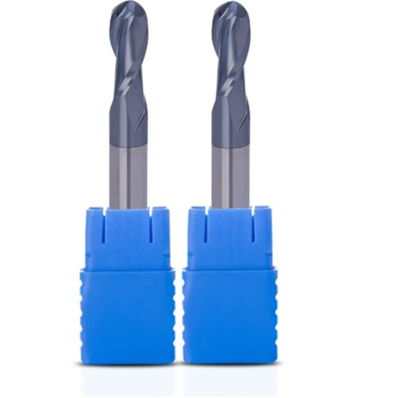 1 шт. R0.5 R0.75 R1 R1.5 R2 R3 R4 R5 R6 50L 75L HRC45 2 флейты Концевая фреза с ЧПУ фрезы карбидная
