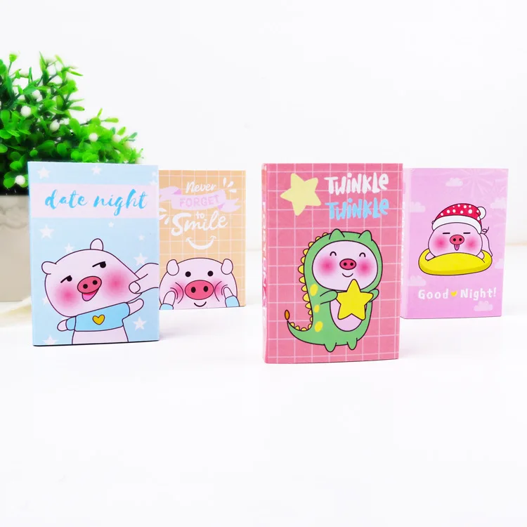 

1 set Memo Pads Kawaii Stickers Cartoon pig Sticky Notes Escolar Papelaria School Supply Bookmark Notepad Label