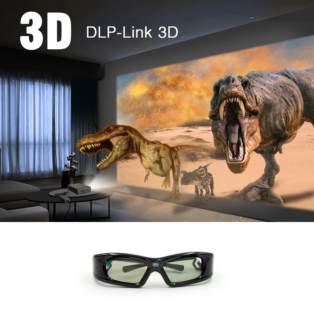 BYINTEK роскошный активный DLP соединение затвора 3D очки GL410 для проектор UFO R15 R9 R7