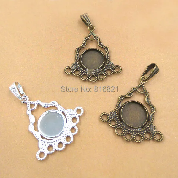 Винтажная пустая подвеска с цветком 25 мм круглый ободок 10 коннекторы завязывания