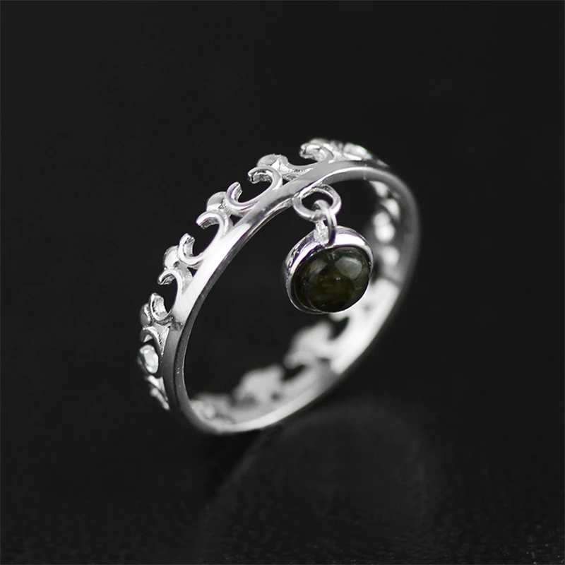 Женское кольцо с короной Lotus Fun дизайнерское Винтажное натуральным камнем