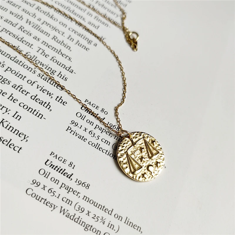 

Minimalist Round Constellation BALANCE Pendant Necklace For Women Charm Sterling Silver 925 Jewelry Choker Necklaces 2019 Gift