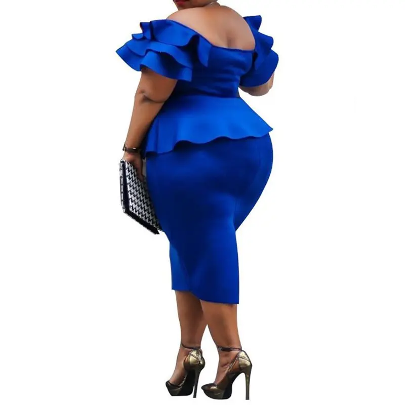 Летние повседневные сексуальные Клубные вечерние размера плюс синие женские