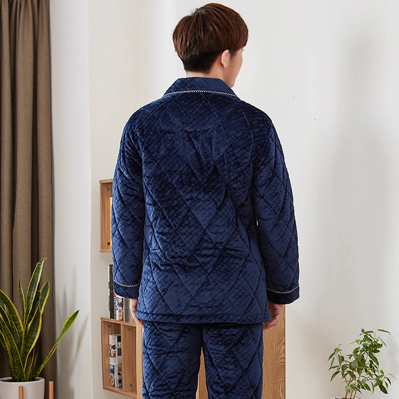 J & q/Новые пижамы Hombre Invierno зимняя Пижама Pyama Mannen однотонная Домашняя одежда