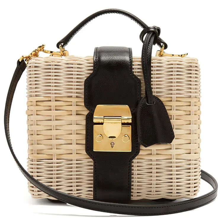 Новинка 2019 сумка из натуральной воловьей кожи ротанга соломенная модная