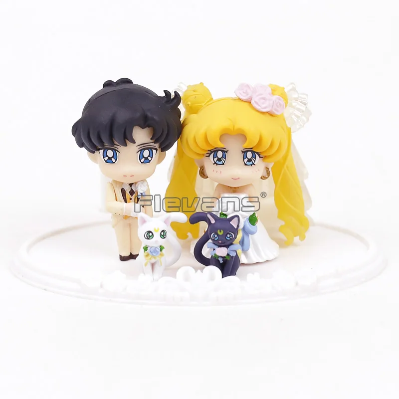 Сейлор Мун маленький шара Pretty Guardian! Счастливые свадебные фигурки Mamoru Usagi Artemis Luna 4