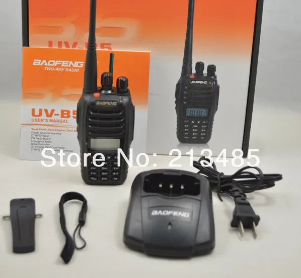 DHL/EMS Бесплатная доставка + 2 компл./лот baofeng uv-b5 way radio communication dual band vhf uhf 99 CH walkie talkie long