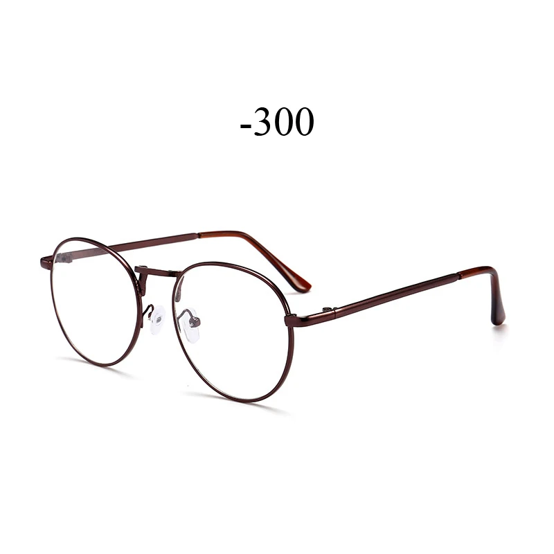 bronze -300 Iboode, винтажные модные очки для близорукости, унисекс, очки для близорукости, для мужчин и женщин, очки с прочными линзами, Короткие очки для зрения - Цвет оправы: bronze -300