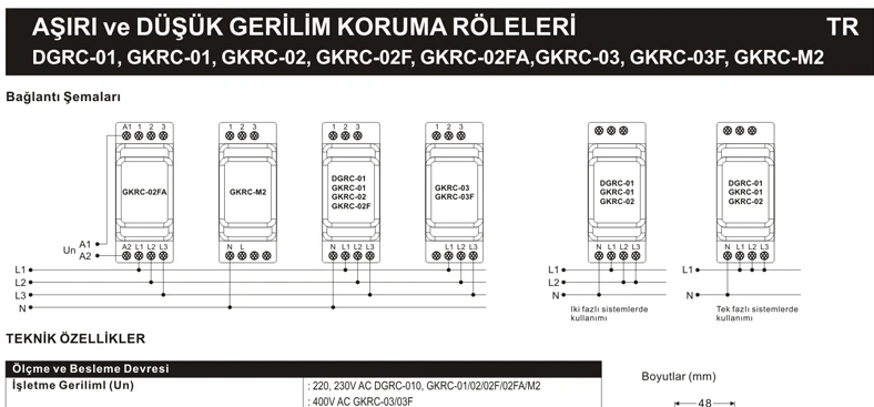 Three-phase overvoltage and undervoltage protection GKRC-02F GKRC-02FA GKRC-02 GKRC-M2 phase sequence protector 4 wire zero wire