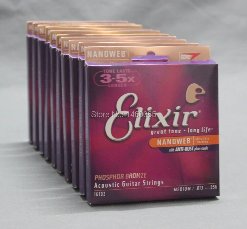 10 комплектов струн для акустической гитары среднего калибра из фосфорной бронзы