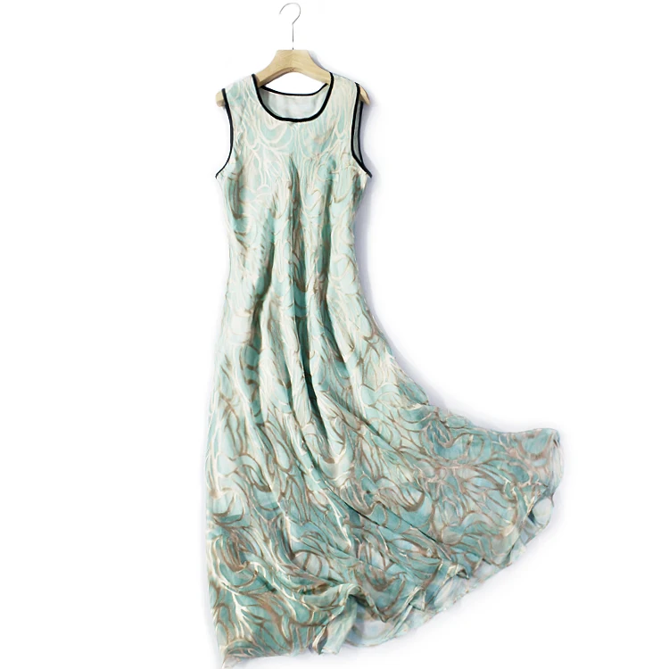 2019 летняя винтажная большой размер шелковое платье тутового цвета удлиненное