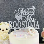 Персонализированные MR и MRS Алмазный Свадебный торт Топпер, Пользовательские Свадебные украшения персонализированные имя и дата свадебный торт Топпер