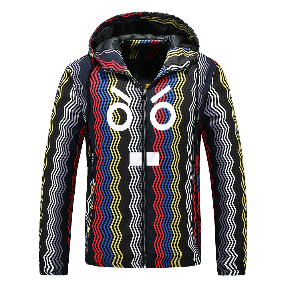 Бомбер мужской с капюшоном повседневная приталенная ветровка в стиле пэчворк