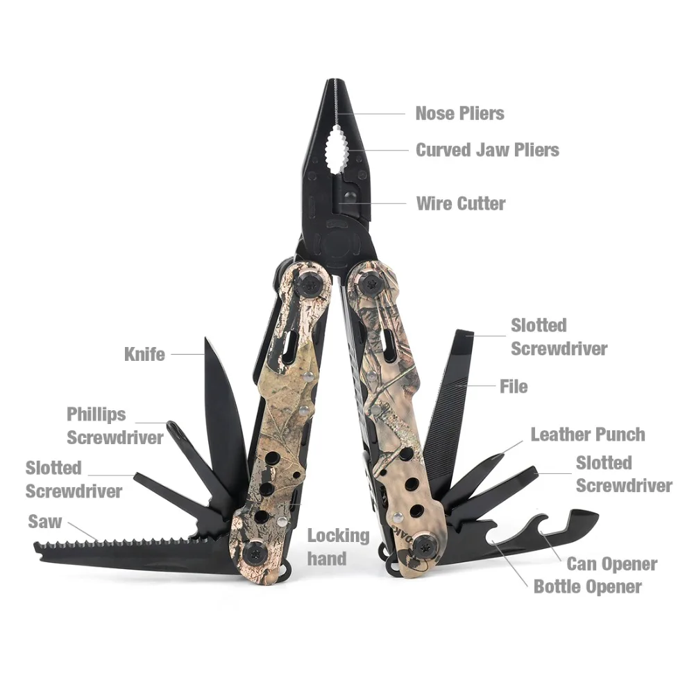 Многофункциональные плоскогубцы Mossy Oak 13 в 1 для кемпинга Складные карманные