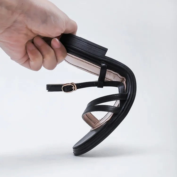 Босоножки MLJUESE женские из лакированной кожи сандалии с ремешком и пряжкой