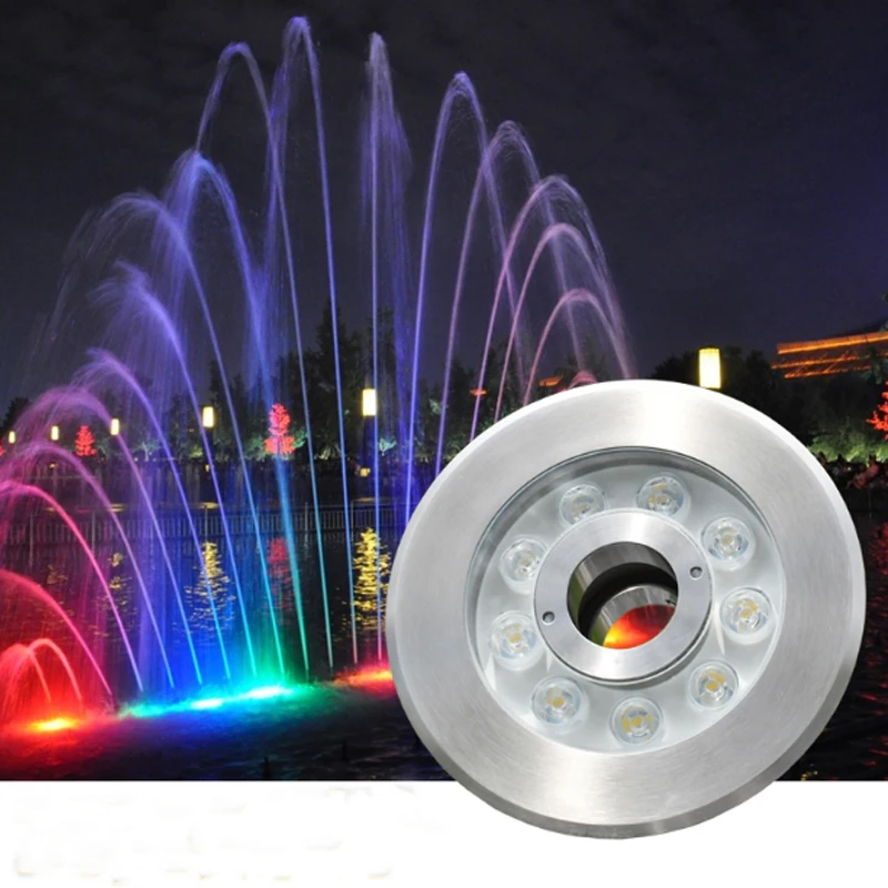 6w 9W 12W 18w IP68 Светодиодный подводный свет RGB Открытый водонепроницаемый цветной