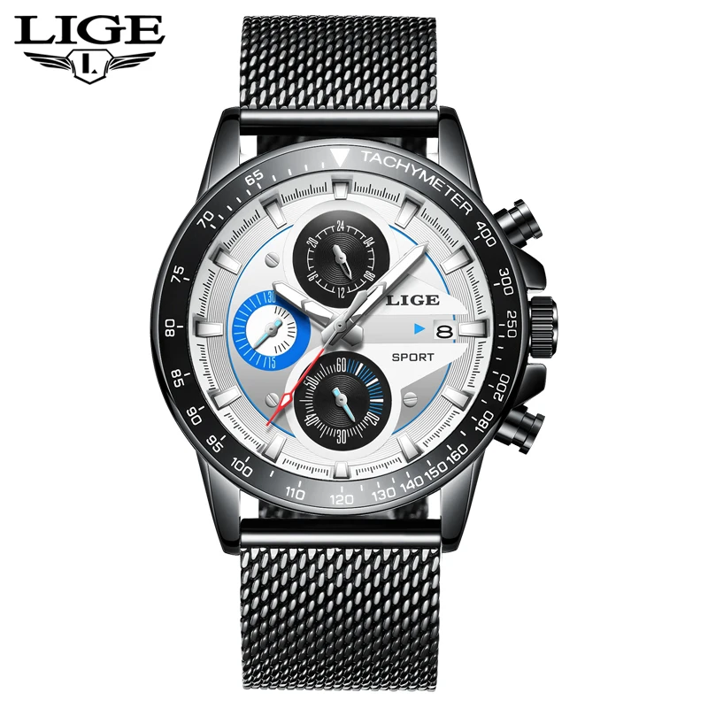 Neue LIGE Herren Uhren Лидирующий бренд Luxus Mode Analog Quartz Uhr myanner voller Stahl бизнес Sport Wasserdichte